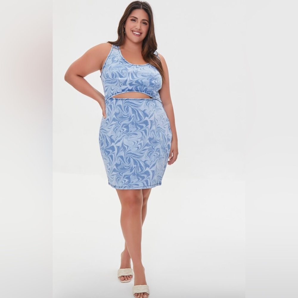 F21 plus size denim marble dress